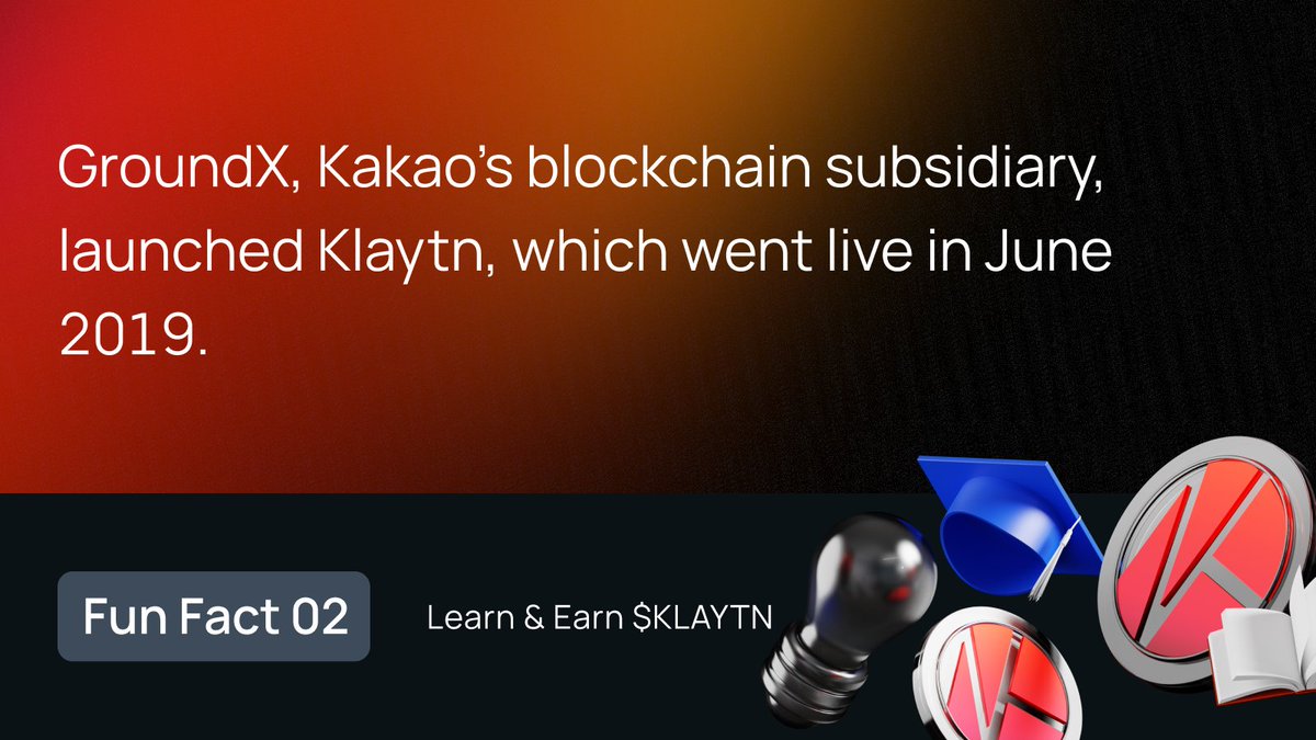 📚 #DidYouKnow: Klaytn was launched in June 2019

More #KLAY fun facts are on the way! Be one of 50 winners to share a 2500 $KLAY prize pool. Ace the quiz on May 14 and complete all Gleam tasks to qualify!

LEARN MORE 👉🏻 bit.ly/3UNYVOw

#FunFact #CoinsAcademy