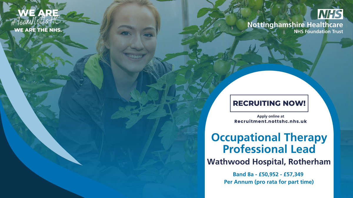 Wathwood is an award-winning mental health hospital and has a vacancy for a band 8a Occupational Therapy Professional Lead!

💰 £50,952 - £57,349 Per Annum
⏰ Full time - 37.5 hours per week
🏥 Wathwood Hospital, Rotherham

👉 orlo.uk/LpAyH