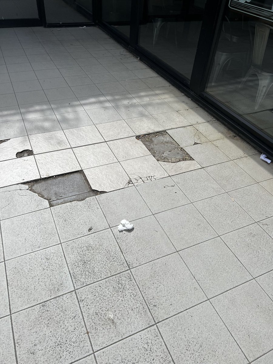 @TescoIrl the main entrance to your store in ballinamore, been like this for months, the same but of tiles laying around and when it’s wet it’s lethal. The footpath outside just as bad with rubbish. Could ye get out a brush ?