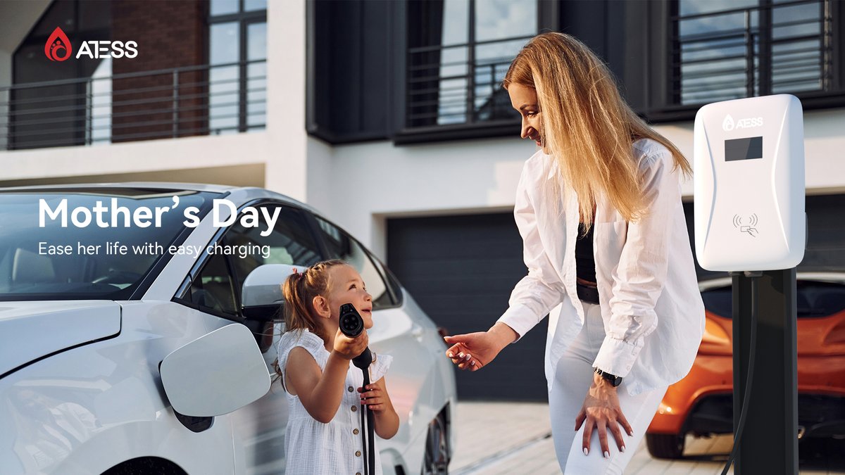Celebrate #MothersDay with #ATESS! Ease her life with easy charging. ATESS smart and efficient #EVchargers charge up her journey with love and care, helping to safeguard families alongside your mother. 💐🔌
#HappyMothersDay #mothersday2024 #cleanenergy #EVcharging #EVcharger