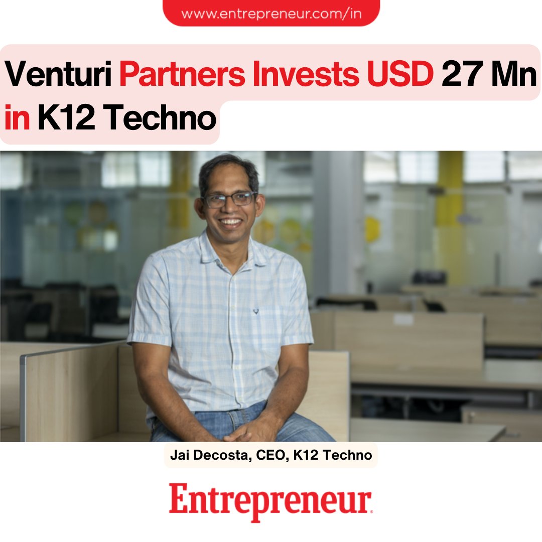 Venturi Partners Invests USD 27 Mn in K12 Techno Read: ow.ly/B1U150RB5lU #TechInvest #StartupFunding #VentureCapital #BusinessGrowth #SoutheastAsia #IndiaInvestments #ConsumerPortfolio #InvestmentNews