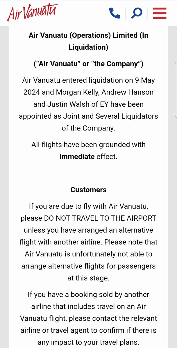 ⚠️#AirVanuatu filed for bankruptcy protection on Friday, a day after the South Pacific state-owned carrier cancelled all international flights, stranding thousands of travelers. The airline advises passengers not to go to the airport, all flights are canceled. #vanuatu #aviation