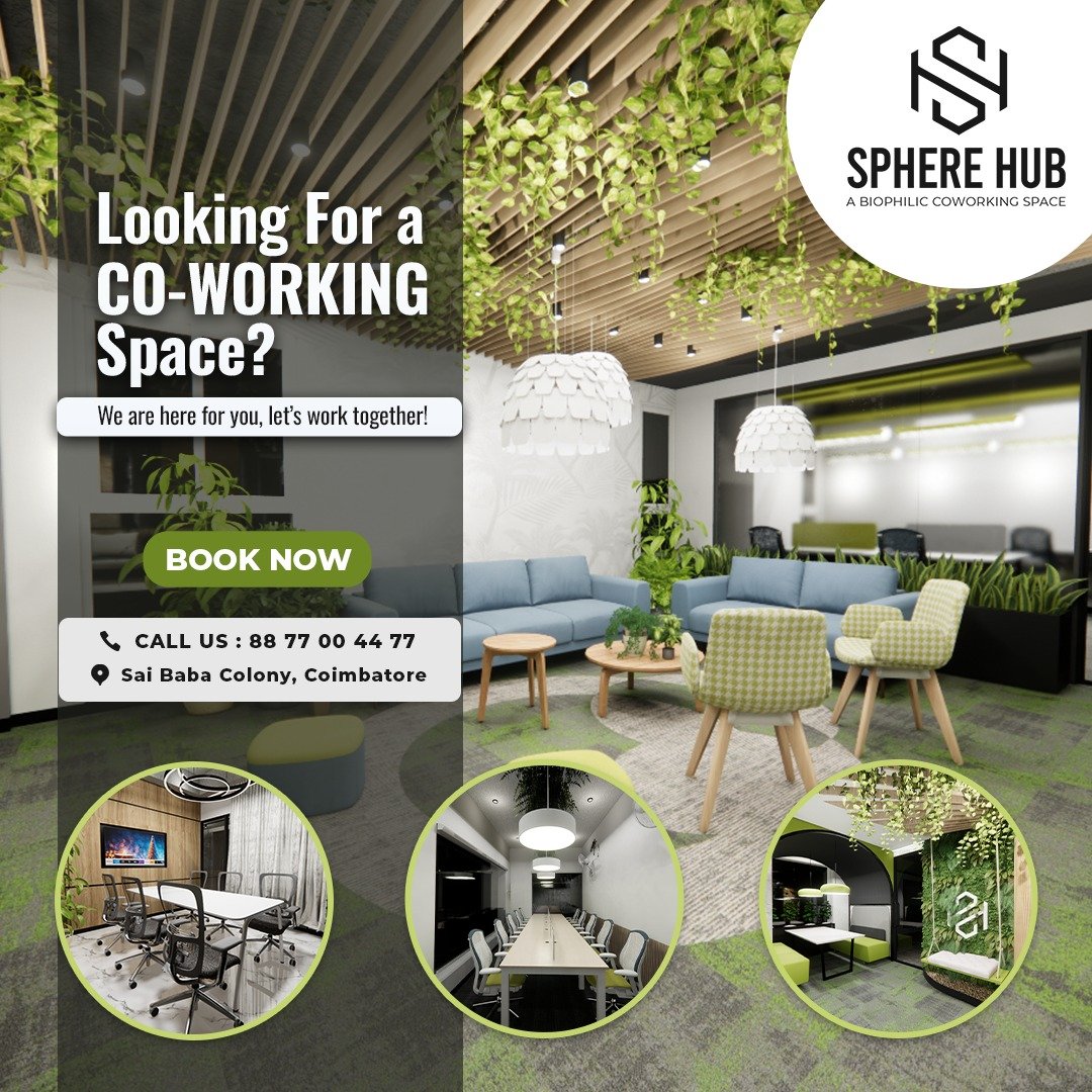 SphereHub_off's tweet photo. Looking for a co-working space? Join a community of innovators, entrepreneurs, and dreamers as we collaborate, create, and thrive together. 💡✨
#coworkingspace #coimbatore #saibabacolony #biophilic #workspace #rentaloffice #coworking #sharedworkspace #officespace #Spherehub https://t.co/SM4eHiBHxq