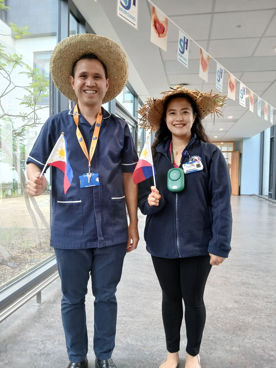 The excitement is palpable ahead of all the celebrations today for #IND2024 We bumped into Maria Benedicto, ICU & @lionel_31 CPC, NPDU on their way to get ready for the day ahead! 🇵🇭🇮🇪 #SJH nurses rock! 🤘 Enjoy #INDSJH24