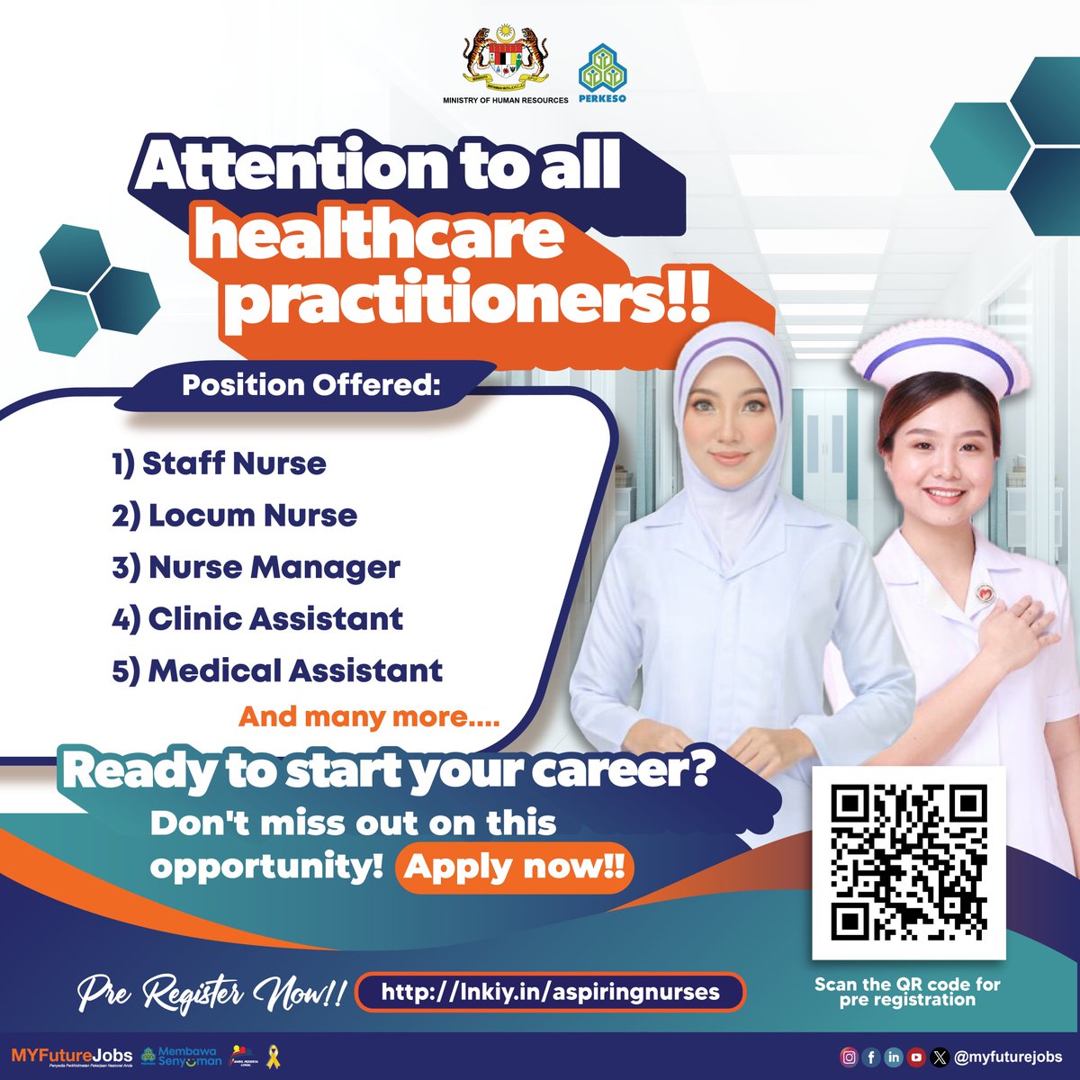 Good News For all Healthcare Practitioners!

There are tons of medical positions ready to be filled by you.

Grab this opportunity and start your career by registering at lnkiy.in/aspiringnurses

#PERKESO #MYFutureJobs #healthcare #nurses #medicaljobs