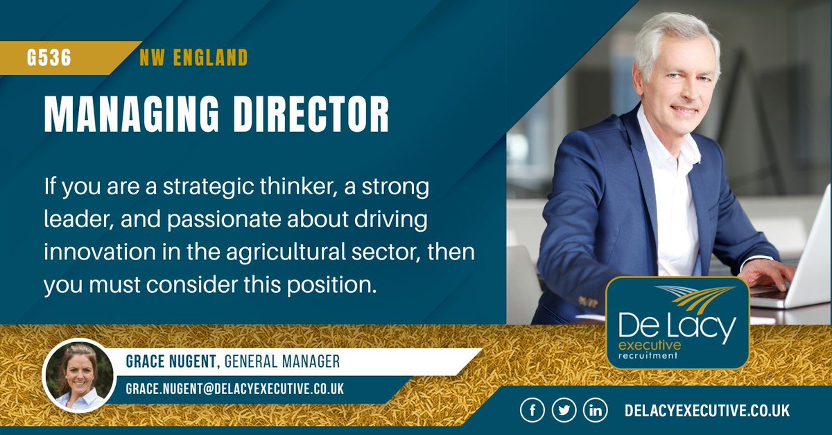 As part of planned succession and as #ManagingDirector, you will play a pivotal role in shaping the future growth of the company.

You will have the autonomy to define & execute strategies that drive growth.

Apply now: delacyexecutive.co.uk/jobs/g536-mana…

#UKJobs #AgJobs #Hiring #ApplyNow
