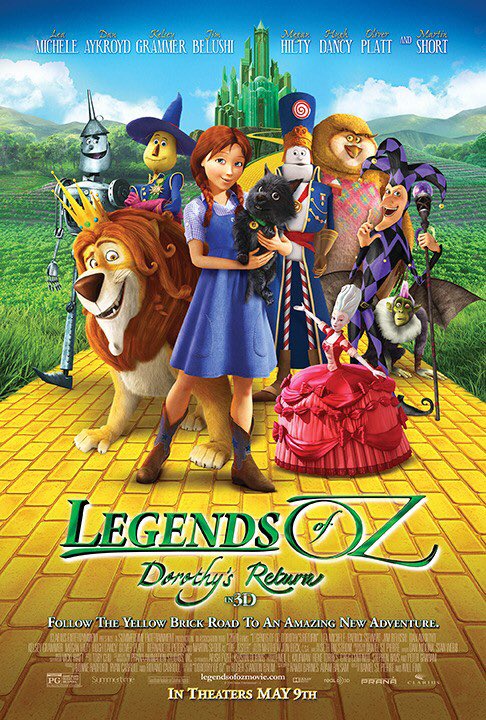 🎬MOVIE HISTORY: 10 years ago today, May 9, 2014, the movie ‘Legend of Oz: Dorothy’s Return’ opened in theaters!

#LeaMichele #DanAykroyd #JimBelushi #KelseyGrammer #MartinShort #HughDancy #MeganHilty #OliverPlatt @SirPatStew #BernadettePeters #BrianBlessed @RichardHorvitz