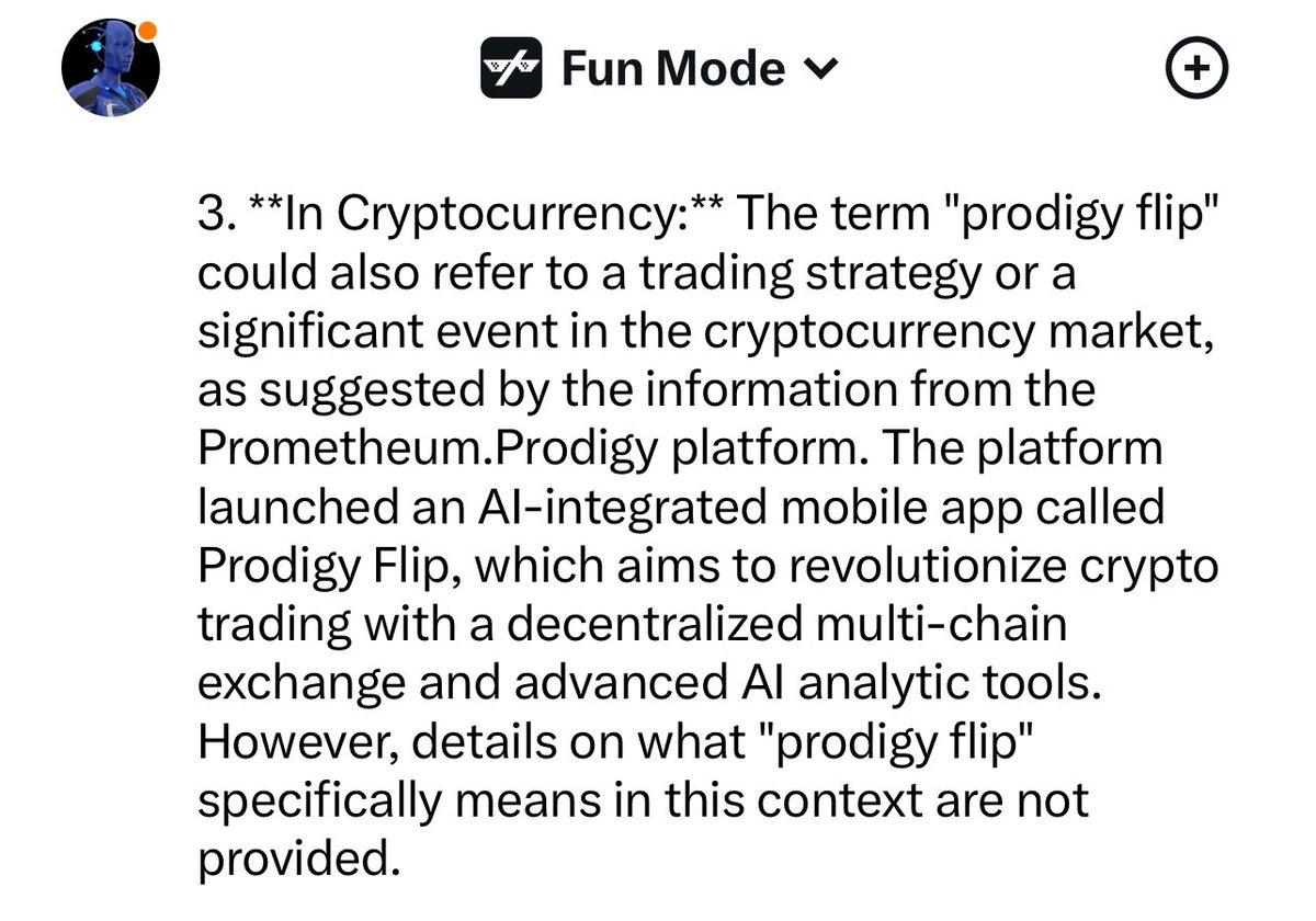 Looks like @grok understands us #Crypto #PRODIGYFLIP #Ai