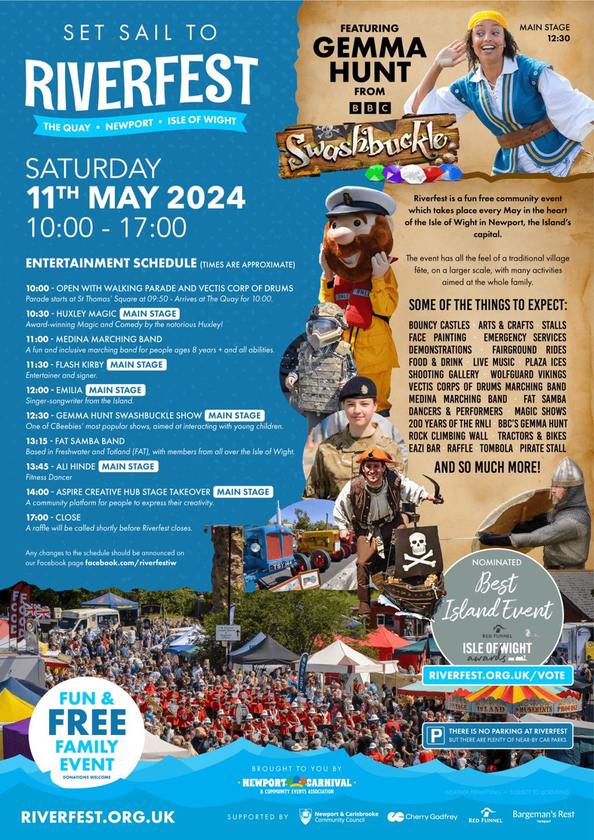 ONE DAY TO GO! Some of the WightSAR Team will be back at Riverfest on Newport Quay tomorrow- Saturday 11th May 10:00 to 17:00. Fun & FREE family event. Lots to see and do for all ages and the sun will be shining ☀️