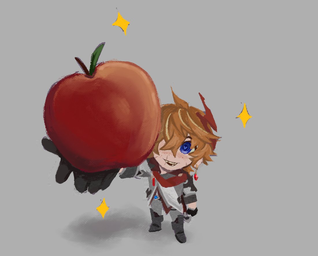 タルタリア(原神) 「he gives apple. #childe #tartaglia 」|Kip!のイラスト