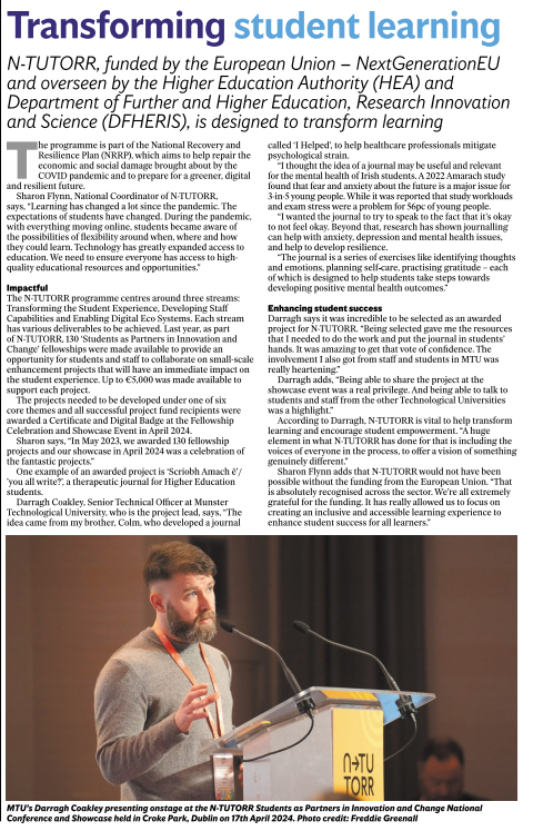 The benefits of therapeutic journaling acknowledged <a href="/DarraghTELMTU/">Darragh Coakley MTU</a> <a href="/ntutorr/">N-TUTORR</a> #nextgenerationEU @_Petz_ <a href="/aoifekelliher/">Aoife Kelliher</a> <a href="/GOSuill/">Dr Gearoid O Suilleabhain</a> <a href="/TomFarrelly/">Tom Farrelly SFHEA</a> <a href="/violeta_morari/">Violeta Morari, SFHEA</a> <a href="/NiamhPower18/">Niamh Power</a> . Well done Darragh!