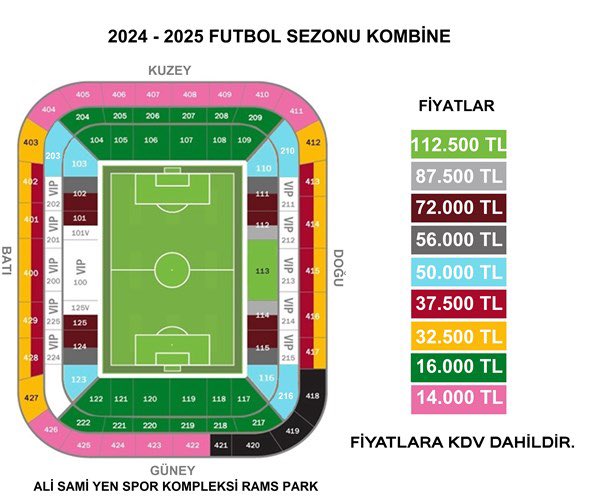 Galatasaray’ın 2024-2025 sezonu kombineleri bugün saat 14.00’te genel satışa sunulacak.