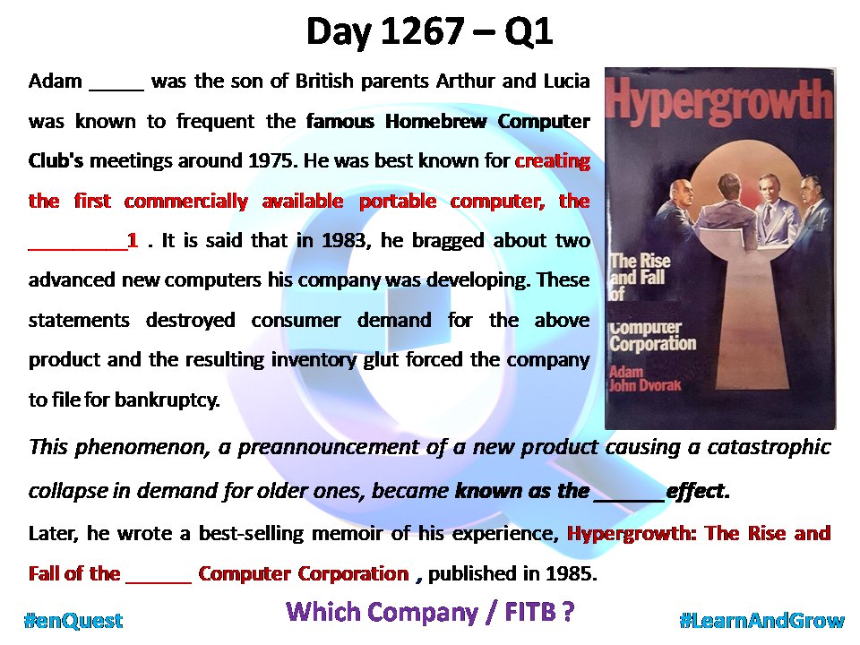 Day 1267 - Q1

#enQuest

#LearnAndGrow