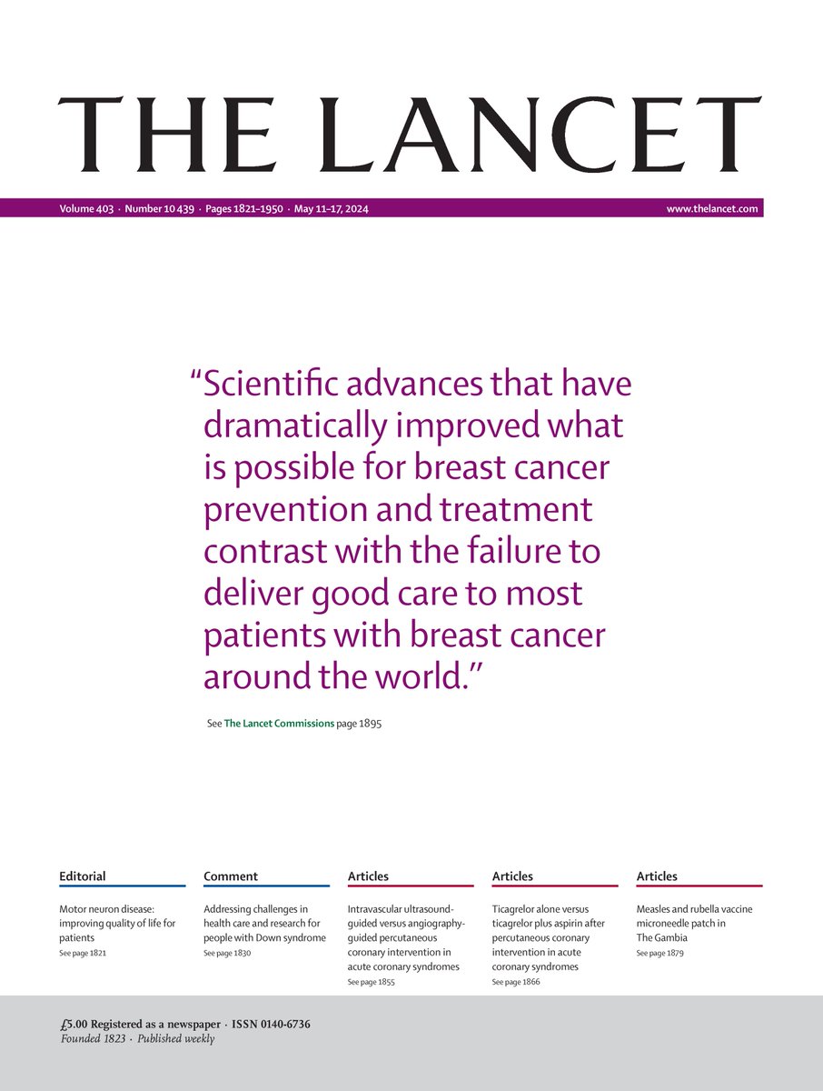 “Recent improvements in breast cancer survival represent a great success of modern medicine. However, we can’t ignore how many patients are being systematically left behind.” ☝️A quote from Prof Charlotte Coles, lead author of a new Lancet Commission on #BreastCancer. Explore…