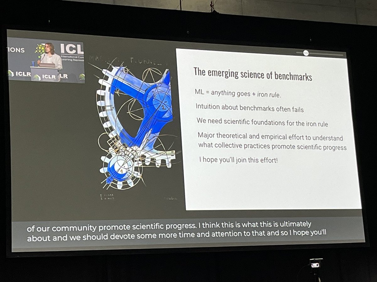 a thought provoking talk on the science of benchmarking by Moritz Hardt at #ICLR2024