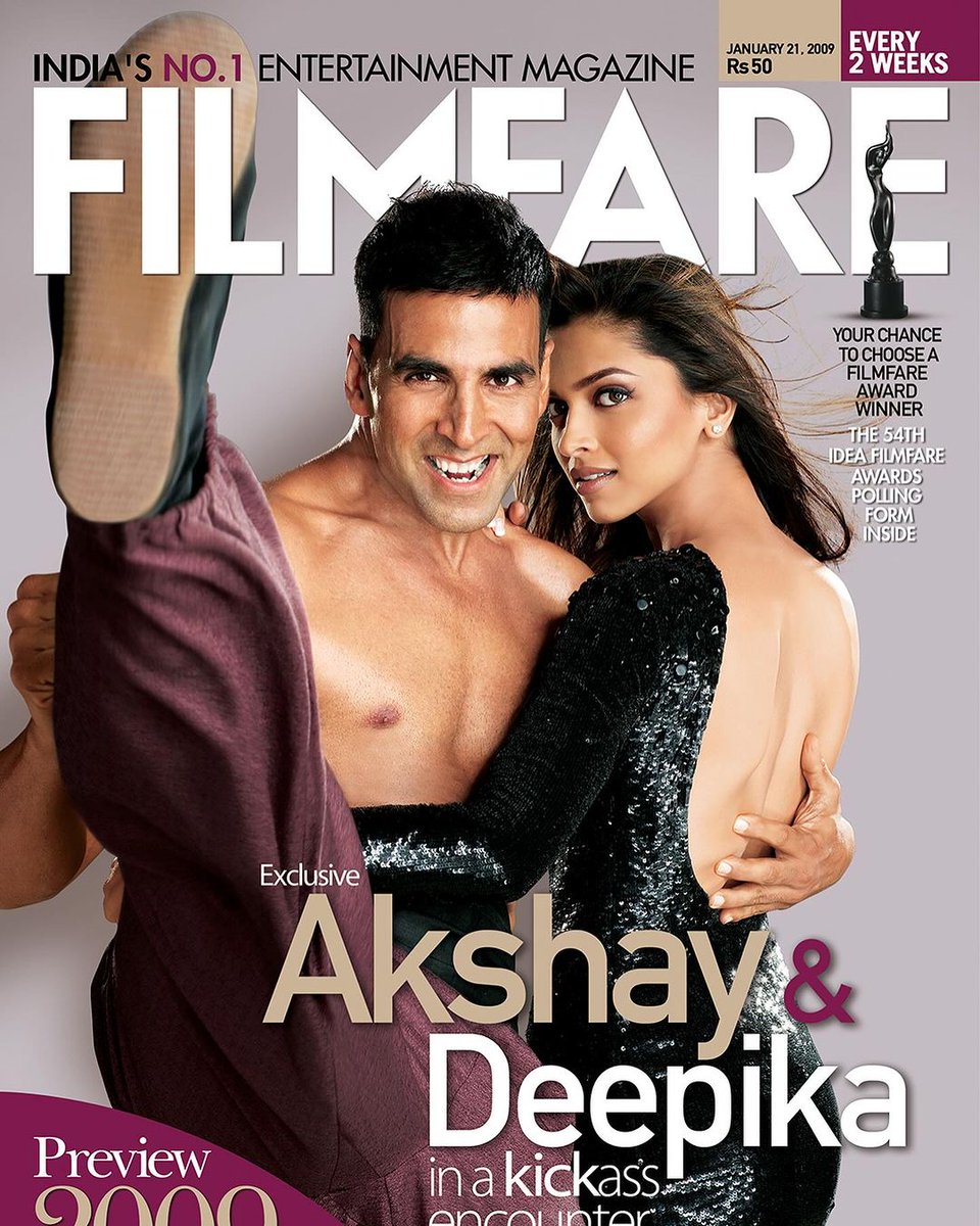 Hot 🔥 #AkshayKumar and #DeepikaPadukone on Filmfare 2009 cover.