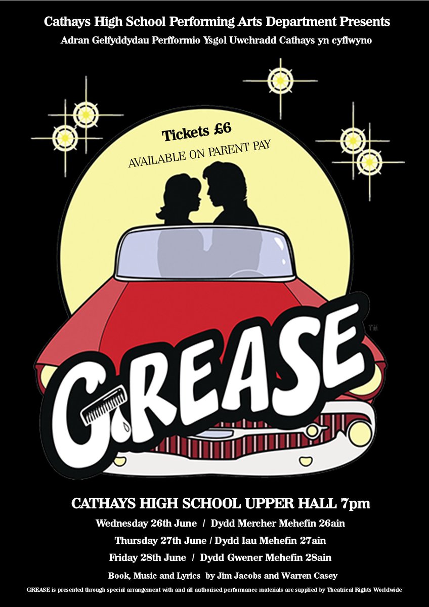 Tickets for this years school production will going on sale on Monday, this year the school will be doing Grease!