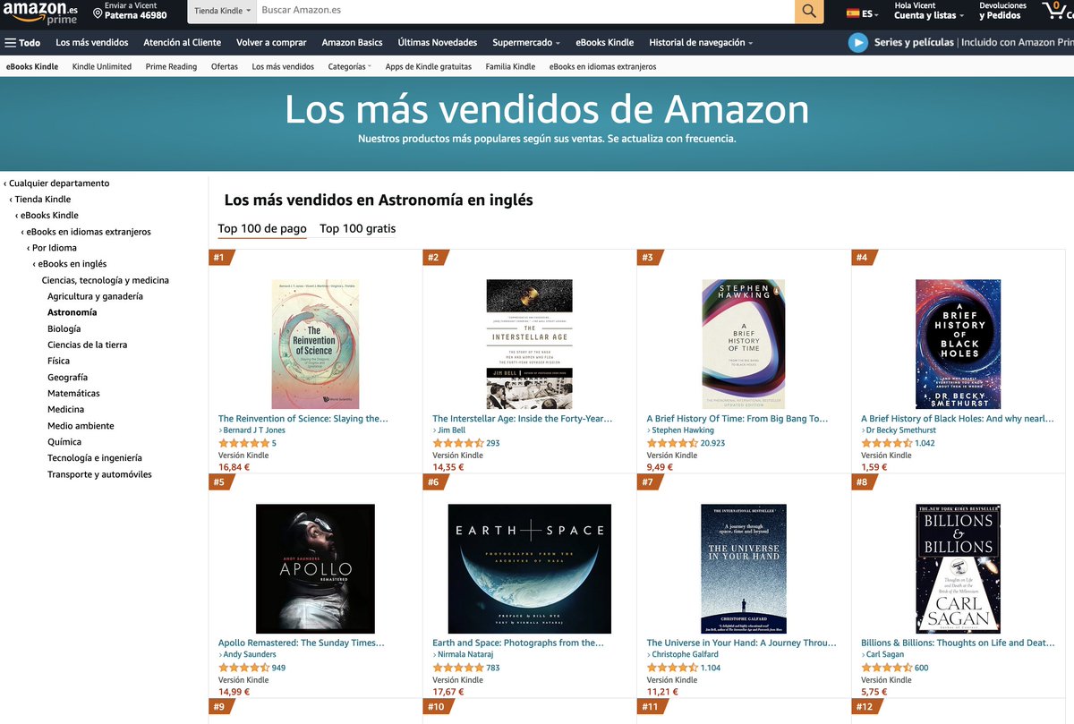 Many thanks to the readers of #TheReinventionofScience, published by @worldscientific. The kindle vesion of the book is now the top one in the Amazon (.es) list 'Astronomy in English.' ir.uv.es/2rpQYeO doi.org/10.1142/q0394