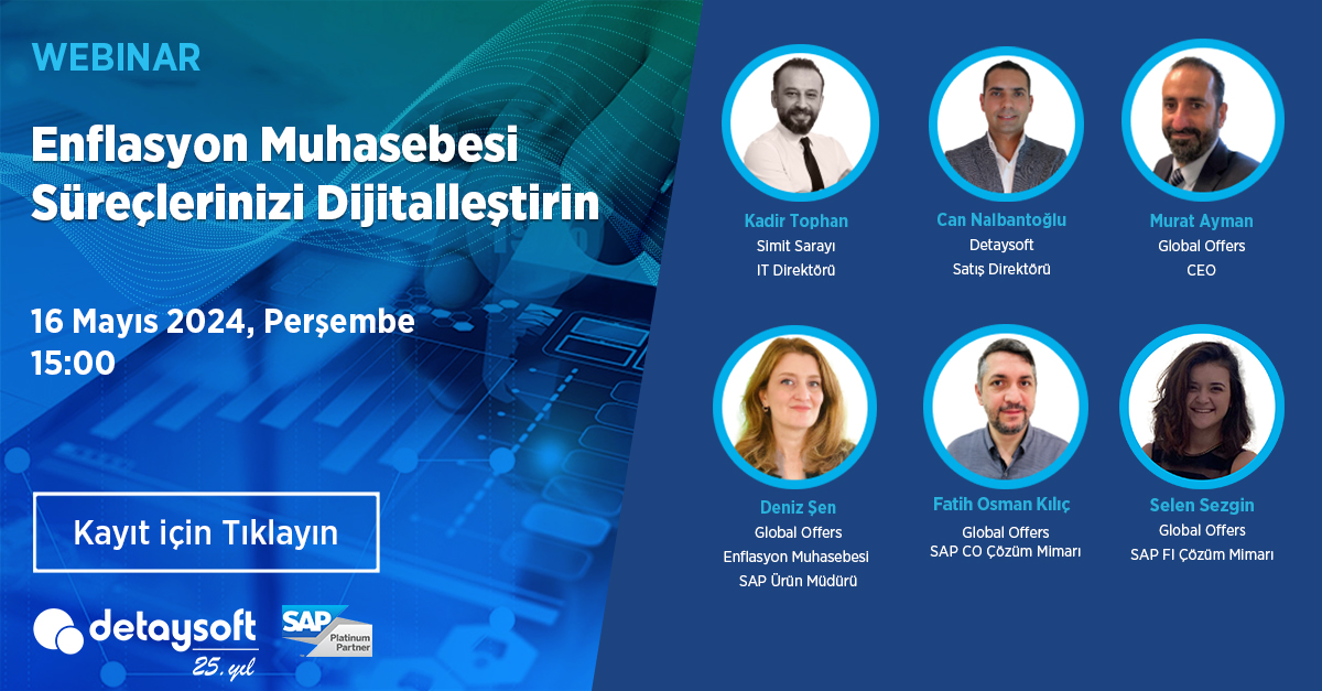 'Enflasyon Muhasebesi Süreçlerinizi Dijitalleştirin' webinarına davetlisiniz!

Hemen kayıt olun --> webinar.detaysoft.com/enflasyon-muha…

#Detaysoft #SAP #GlobalOffers #SimitSarayı #EnflasyonMuhasebesi #Muhasebe #Finans #Enflasyon #eDönüşüm #eDönüşümÇözümleri #DijitalDönüşüm #Akıllıİşletme