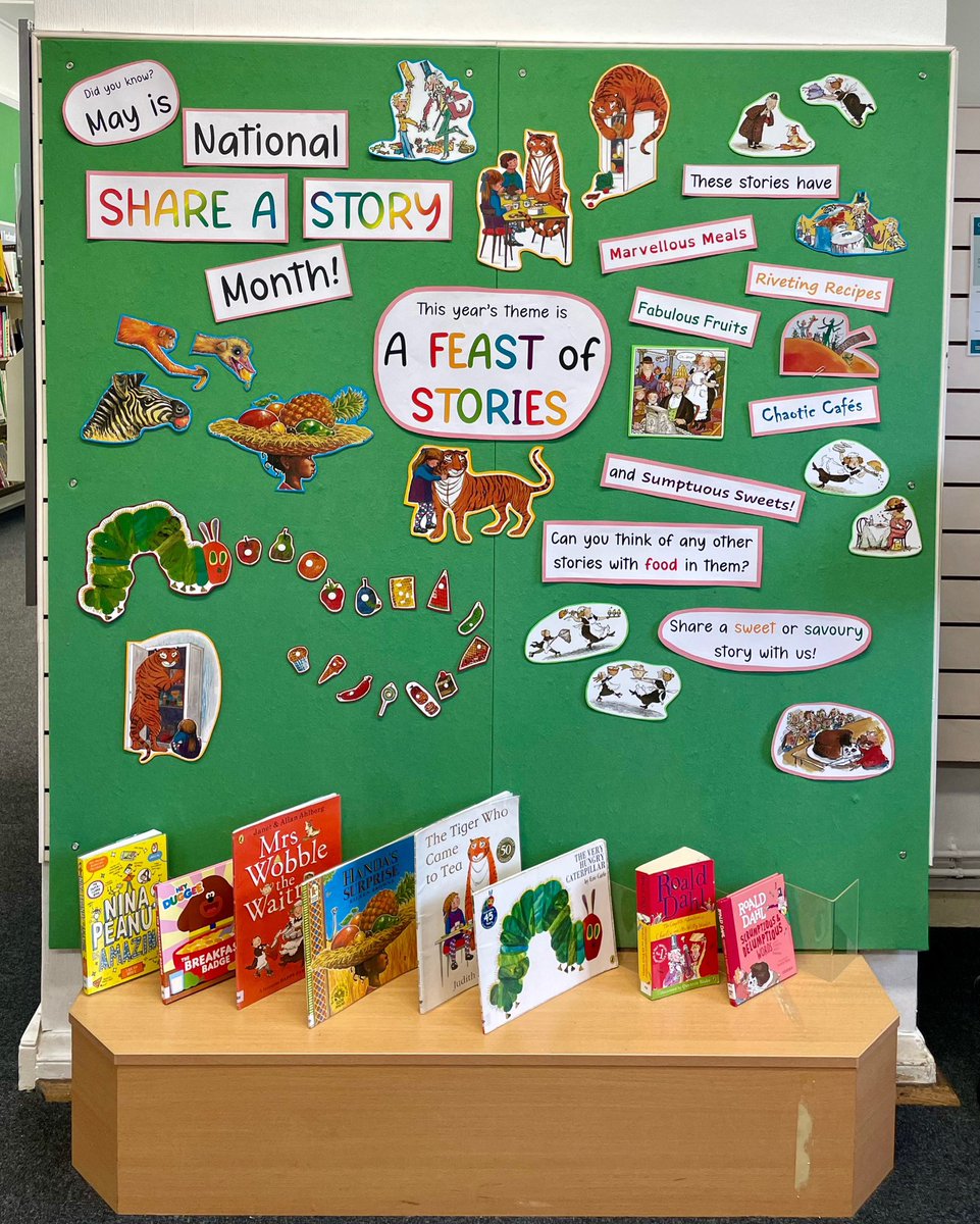 It's #NationalShareAStoryMonth. This year's theme is #AFeastofStories & at #HayesLibrary we've been gathering all the ingredients for the perfect story 👩‍🍳📚We've got books with: 🍽️ Marvellous Meals 😋 Riveting Recipes 🍓 Fabulous Fruits ☕ Chaotic Cafes @FCBGNews