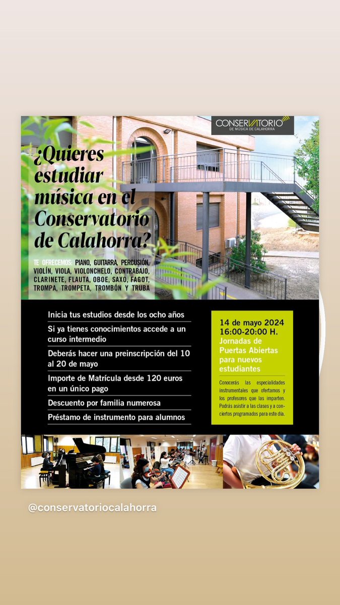conservatoriocalahorra (@consercalahorra) on Twitter photo 🚨🚨🚨🚨🚨🚨🚨🚨🚨🚨🚨🚨
Se abre el plazo de las inscripciones para el curso 2024-2025 del 10-20 de mayo 🤩🤩🤩🤩🤩🤩 <a href="/aytocalahorra/">Ayuntamiento de Calahorra</a> <a href="/LRenCalahorra/">LaRiojaenCalahorra</a> <a href="/educarioja/">Educación La Rioja</a> 🚨🚨🚨🚨🚨🚨🚨🚨🚨🚨🚨🚨
Se abre el plazo de las inscripciones para el curso 2024-2025 del 10-20 de mayo 🤩🤩🤩🤩🤩🤩 <a href="/aytocalahorra/">Ayuntamiento de Calahorra</a> <a href="/LRenCalahorra/">LaRiojaenCalahorra</a> <a href="/educarioja/">Educación La Rioja</a>