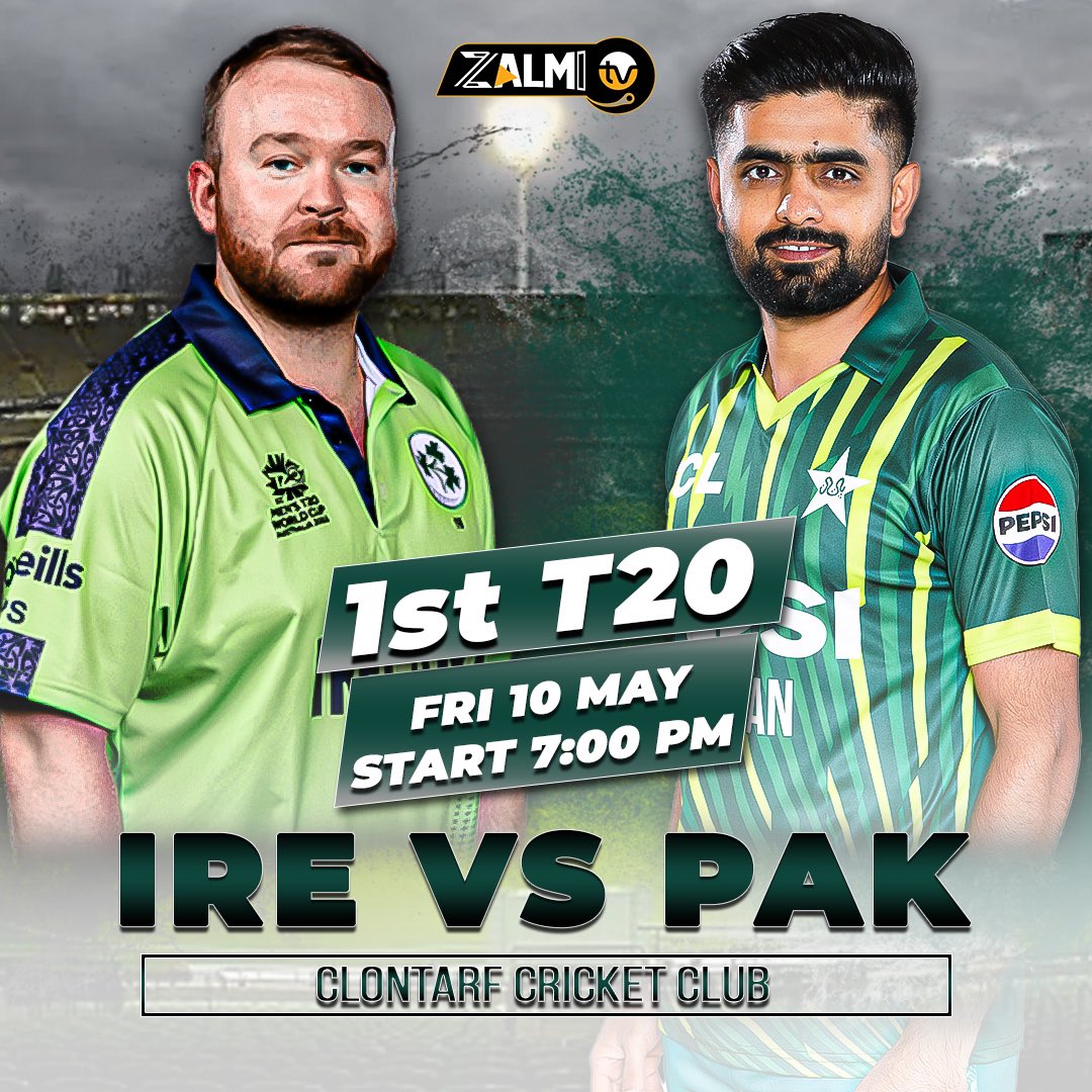 T20I Series 🏏 Match No 1️⃣ IRE 🆚 PAK Time: 7:00 PM 🕖 Venue: Clontarf Cricket Club, Ireland 📍 Who do you think will earn the title of Man of the Match❓ #IREvsPAK #PakistanCricket #ZalmiTV
