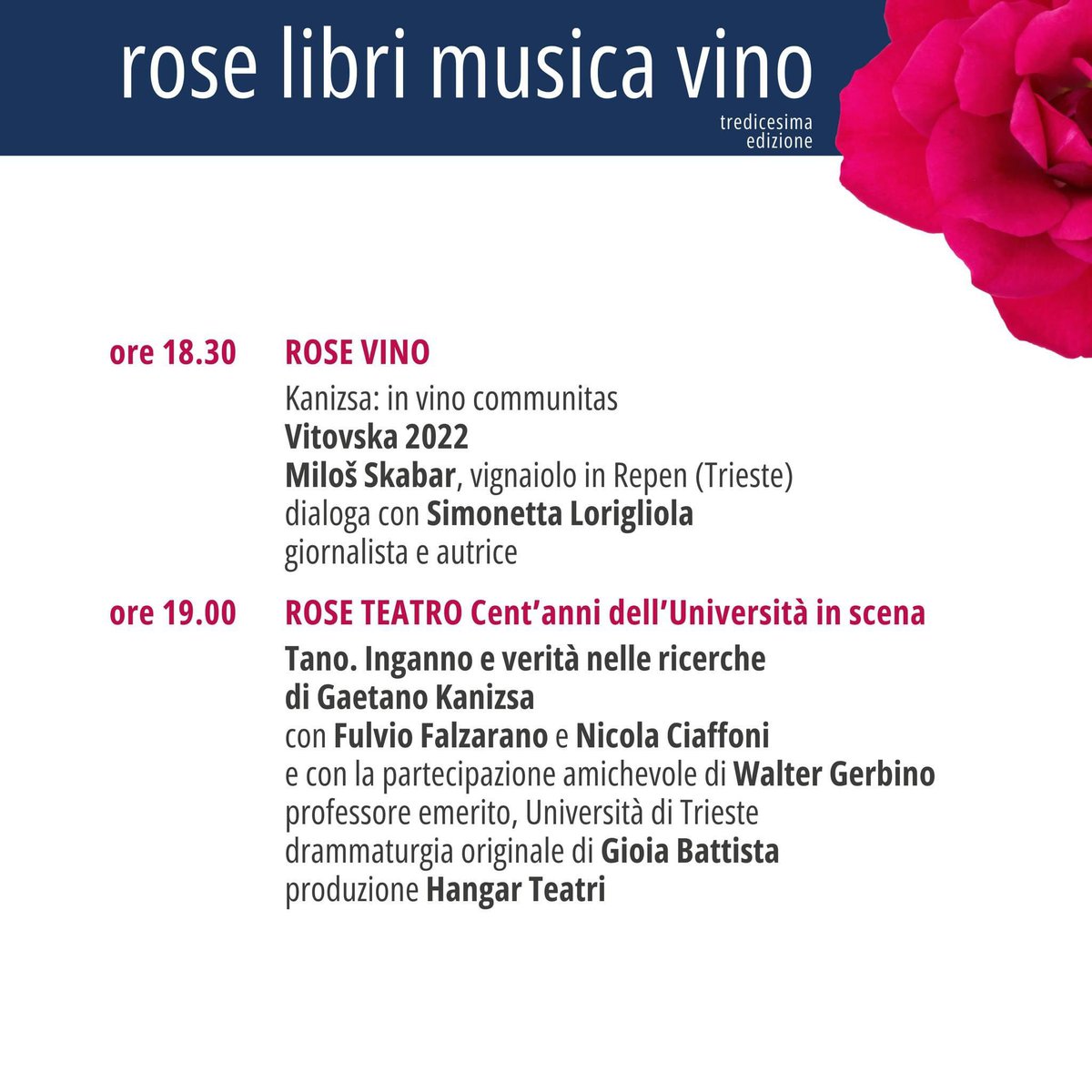 Buongiorno con il sole ☀️ 
Vi aspettiamo da questo pomeriggio al @ParcoSGiovanni dove nello splendido roseto 🌹 si svolgerà la seconda giornata di #RoseLibriMusicaVino