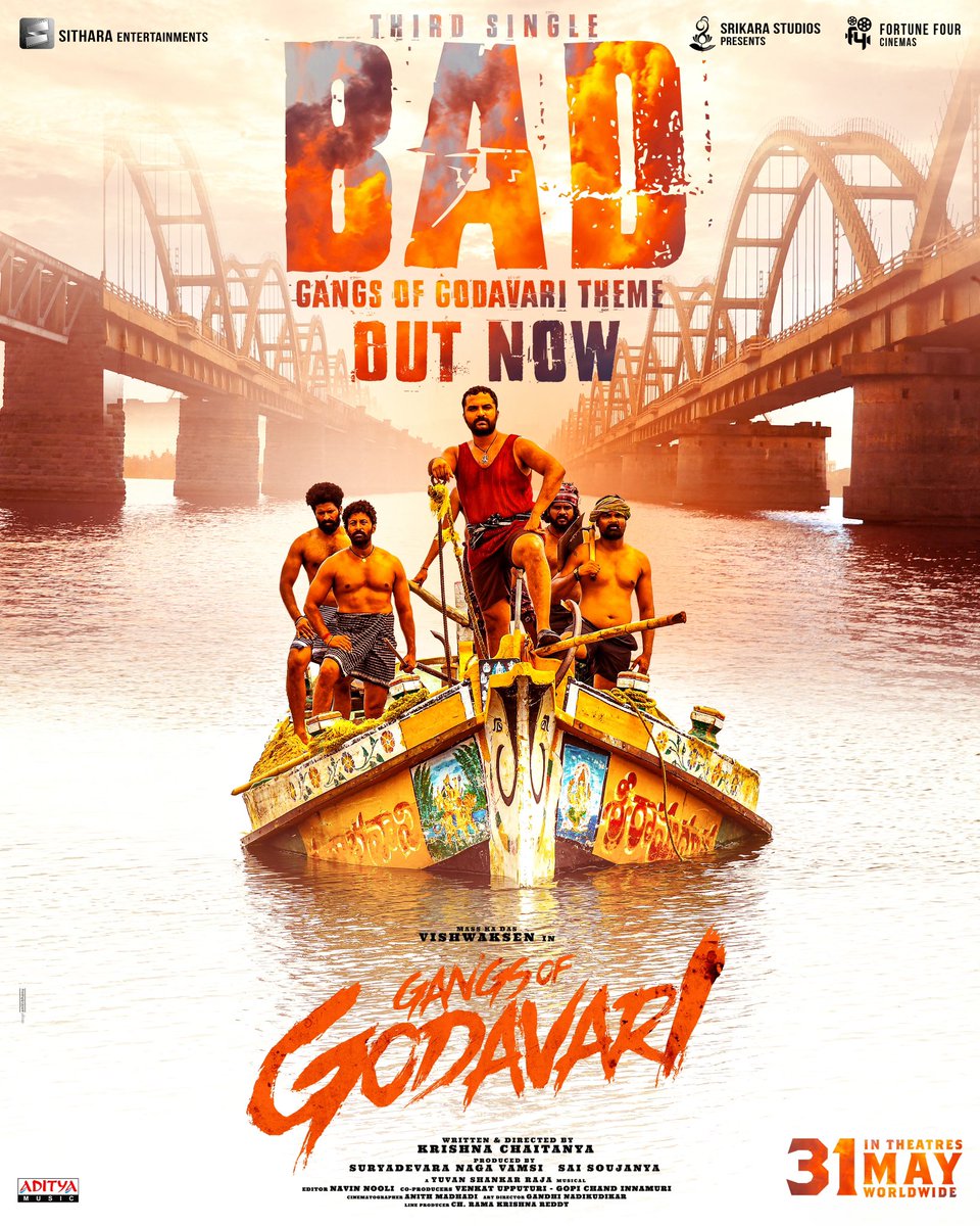 #BAD - 𝚃𝙷𝙴𝙼𝙴 of #GangsofGodavari song out now. ▶️ youtu.be/QqF2o02EGtU #GOGonMay31st @VishwakSenActor @iamnehashetty #KalyanChakravarthy @thisisysr @SitharaEnts @Fortune4Cinemas #HittuCinma