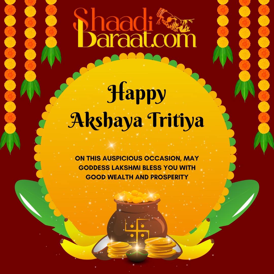 On this auspicious occasion of Akshaya Tritiya, may your life be filled with everlasting joy, prosperity, and success. May this special day bring you endless opportunities and your investments flourish. Have a blessed Akshaya Tritiya! 
#HappyAkshayaTritiya #EternalProsperity