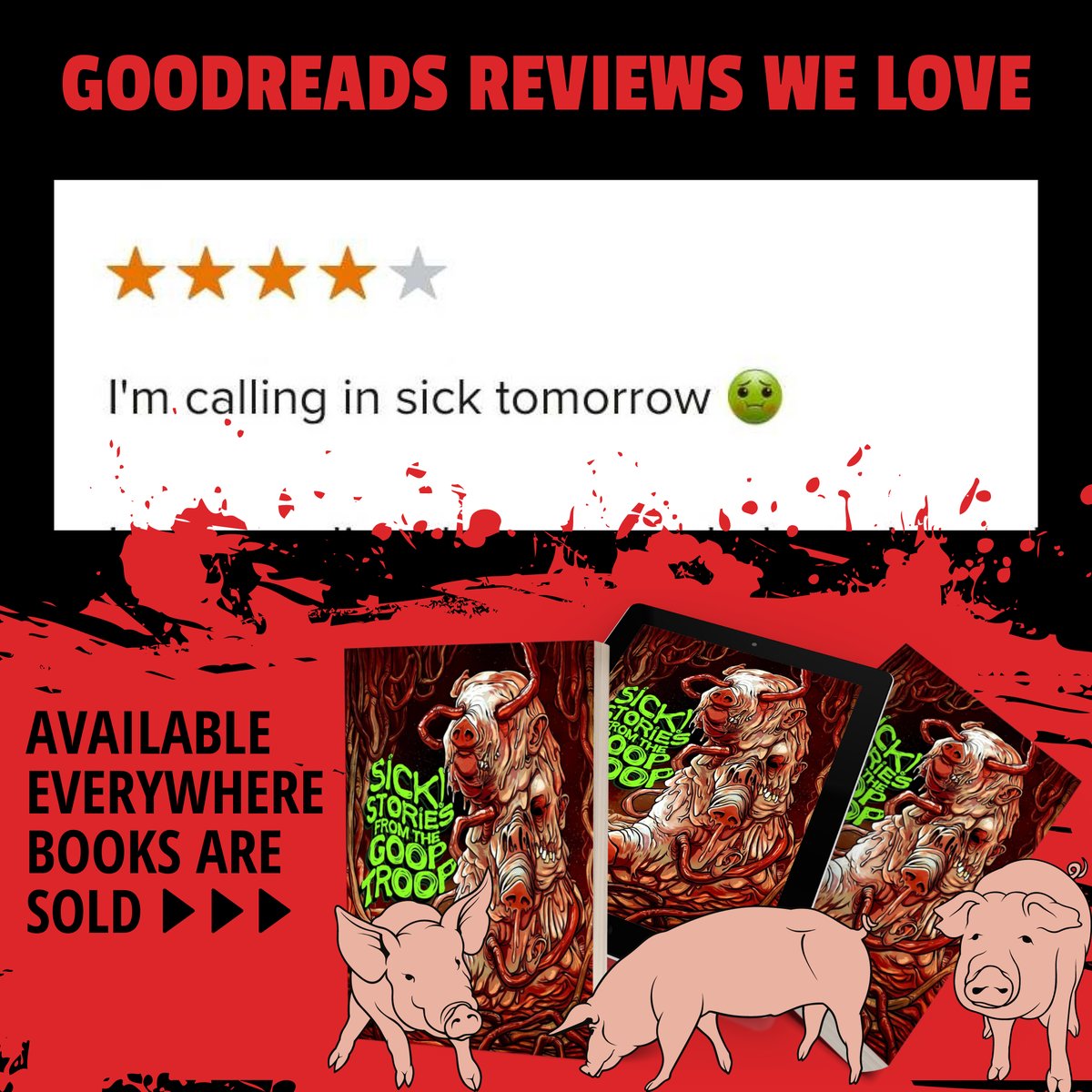 SICK! STORIES FROM THE GOOP TROOP is a collection by the most gag-inducing authors around. Their stories feature fluid-swapping, cannibalism, bug-eating, bodily disintegration, and more. Steel your stomach and prepare to get SICK! 💰 BUY THE BOOK! rfr.bz/tlcksbu