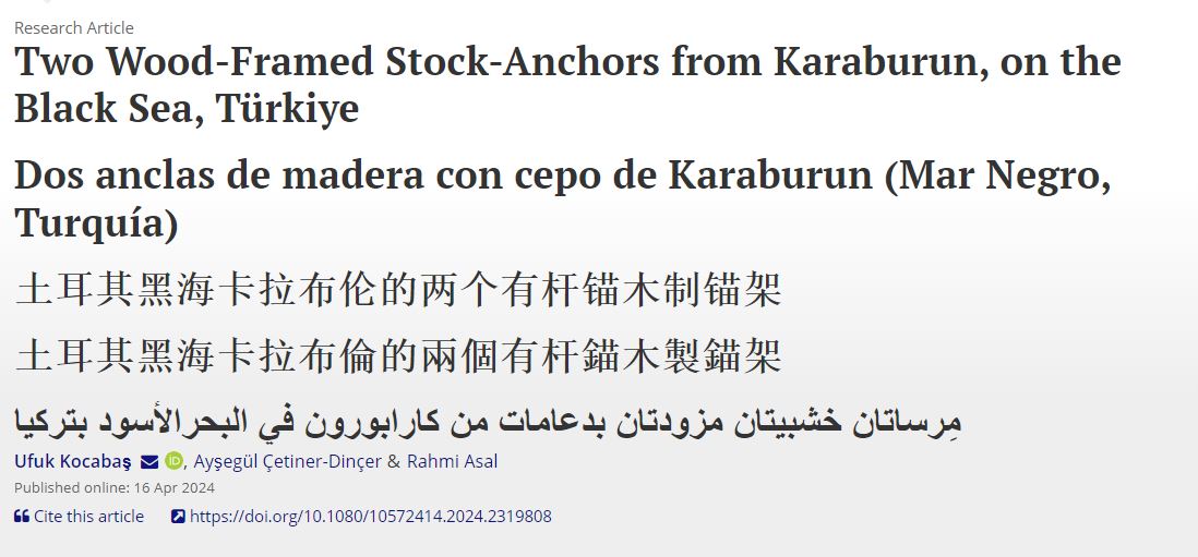 New #IJNA Article Alert Two Wood-Framed Stock-Anchors from Karaburun, on the Black Sea, Türkiye. Join @NautArchSoc and subscribe to #IJNA to read this and every article ever published. nauticalarchaeologysociety.org/join-now