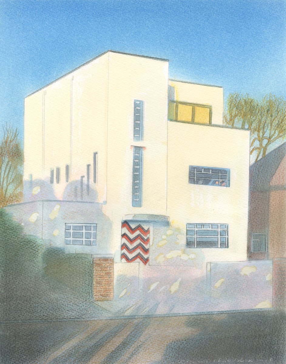 Art Deco House St Margarets: watercolour 2023