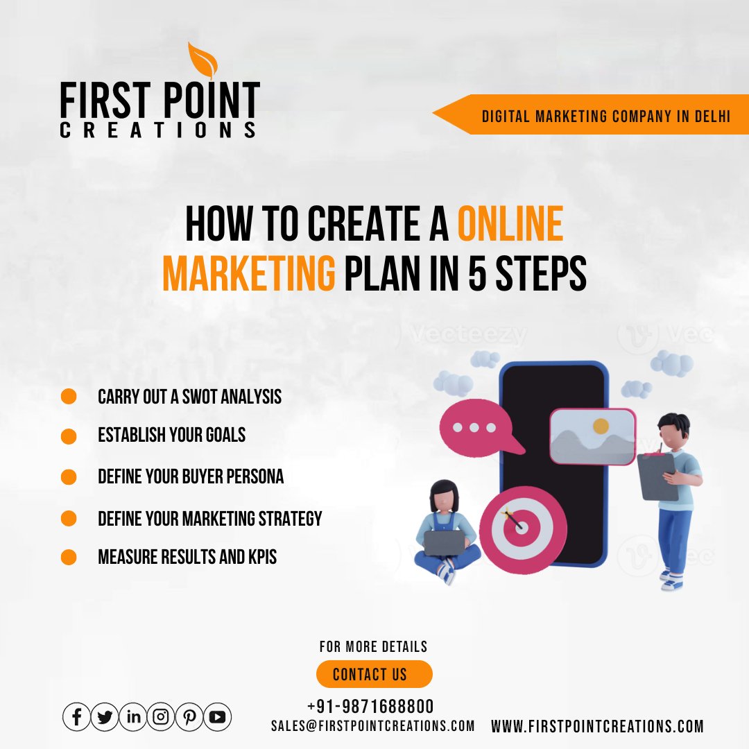 How to create a Online Marketing plan in 5 steps #onlinemarketingtips . FOLLOW US @firstpointcreations Contact Details: ☎ +91 9871688800 🌐 firstpointcreations.com 📧 Email: sales@firstpointcreations.com ✅ WhatsApp: wa.me/919871688800 . #onlinemarketingstrategies #fpc