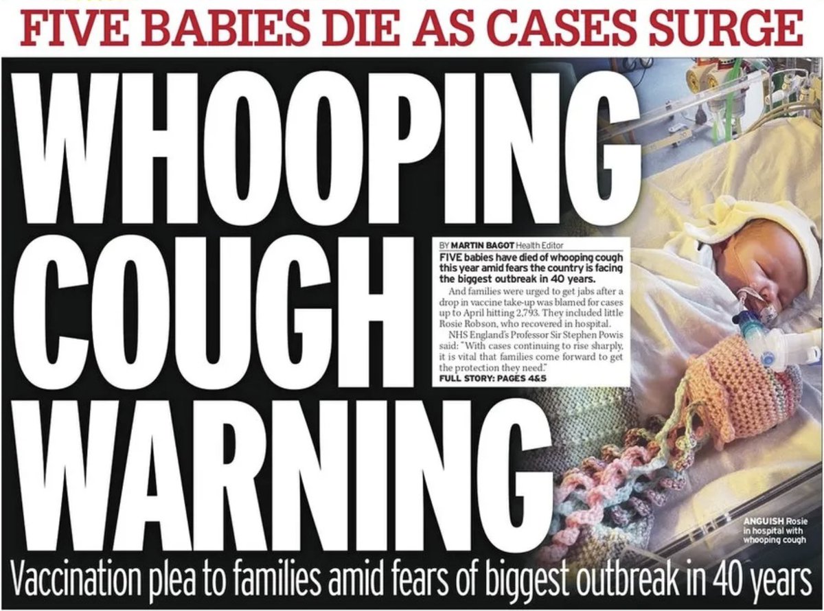 It's an utter tragedy that babies - in Britain, in 2024 - are dying of preventable, Victorian diseases in because of fears around whooping cough vaccines. Parents - please chat through your concerns with an NHS nurse or doctor you trust. We won't judge, we'll listen. (1/2)