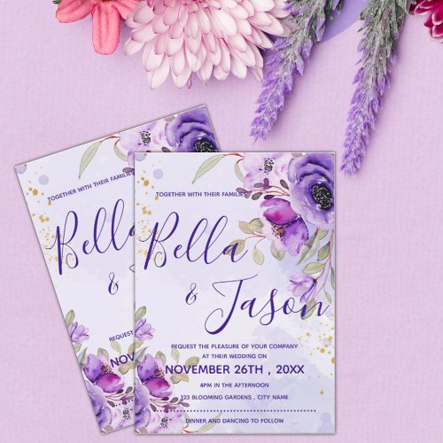 Elegant Purple Blue Watercolor Floral  Wedding Invitation zazzle.com/elegant_purple… via @zazzle 
#weddinginvitation #weddingstationery #floralweddinginvitation #purplefloralweddinginvitation #zazzlemade