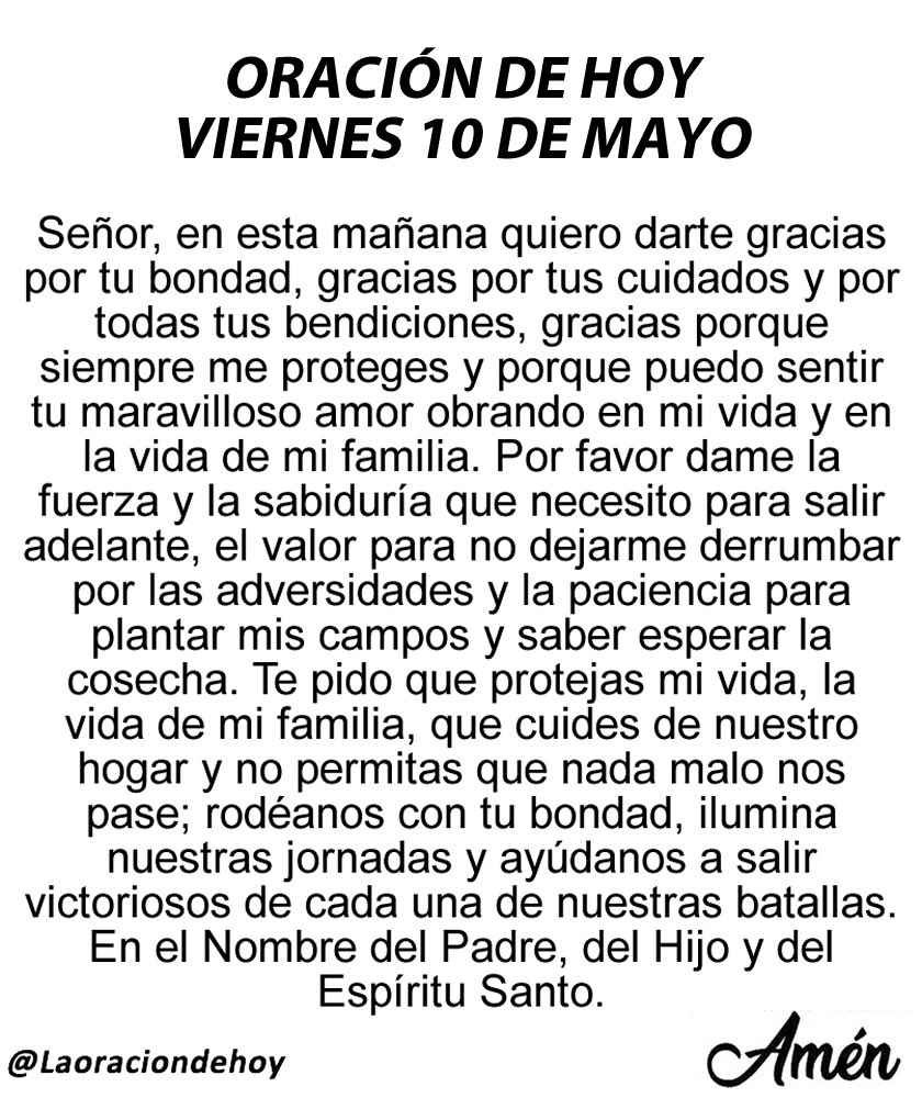 Oración de hoy viernes.