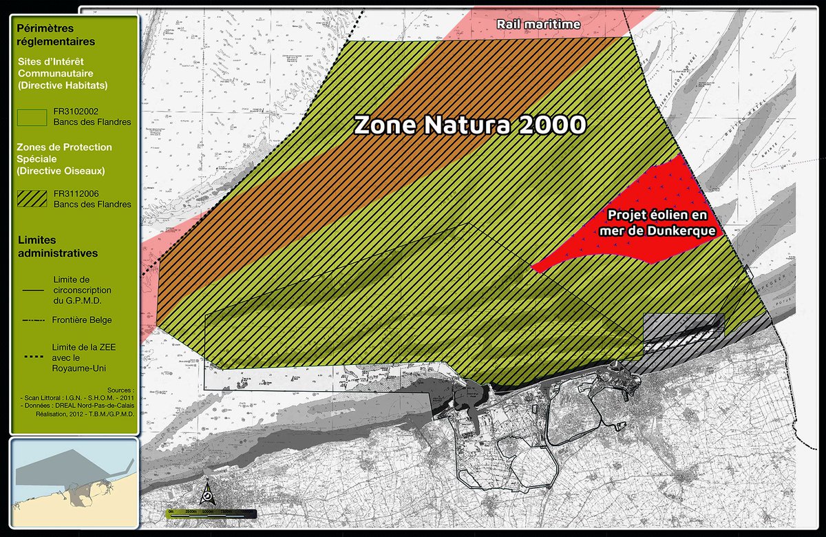 Pourquoi le projet éolien de Dunkerque est mal situé ?

Parce qu'il est au cœur de la zone #Natura2000. C'est pour cette raison que le CNPN et l’Ae ont émis des 'avis défavorables' au projet. Tout comme @WWFFrance, @LPOFrance, @FNEasso, le GON, Le Clipon ou l'asso Goeland.