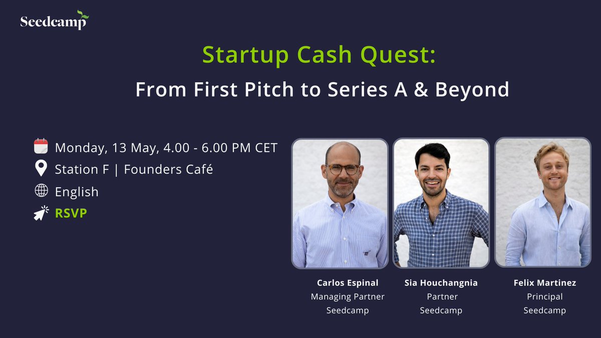 🗓 Meet @cee, @SiaHouchangnia & @felixjmartinez_ on May 13, at 4 pm CET at @joinstationf in Paris 🇫🇷! They will share invaluable insights on navigating the world of VC funding & offer practical tips on preparing and leading your fundraising efforts. sdca.mp/FFG_StationF