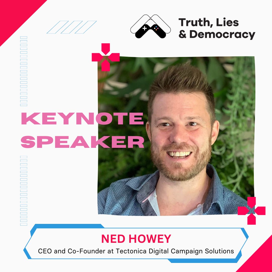 👾We are delighted to announce the Keynote speaker for our #TruthLiesDemocracy game jam opening on May 17 in Barcelona at @CanodromBCN: 🎙️@NedHowey, CEO and Co-Founder at Tectonica Digital Campaign Solutions (@WeAreTectonica).