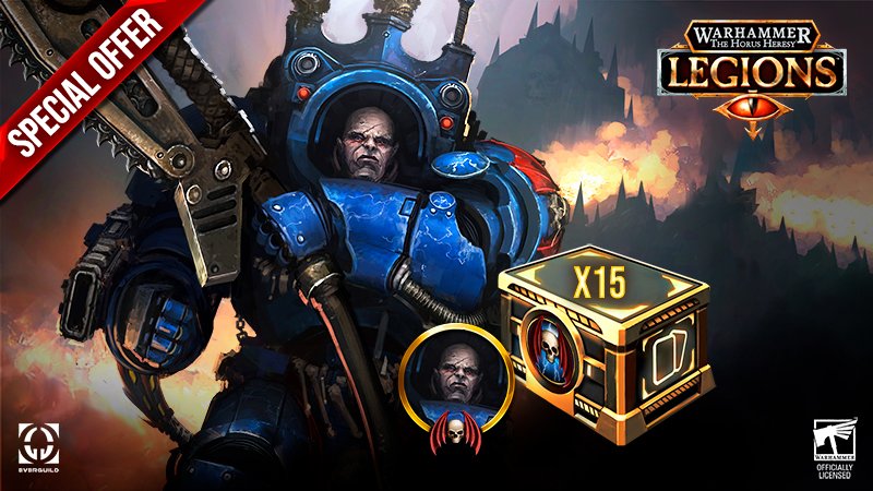 Curze's executioner, Eksander Strix, joins the battle in this weekend's bundle deal! Collect him, 15 Night Lords crates and an exclusive cosmetic. Unlock the newest Warlord and complete your Night Lords collection! 
#NightLords #Warhammer30k #30k #Legions