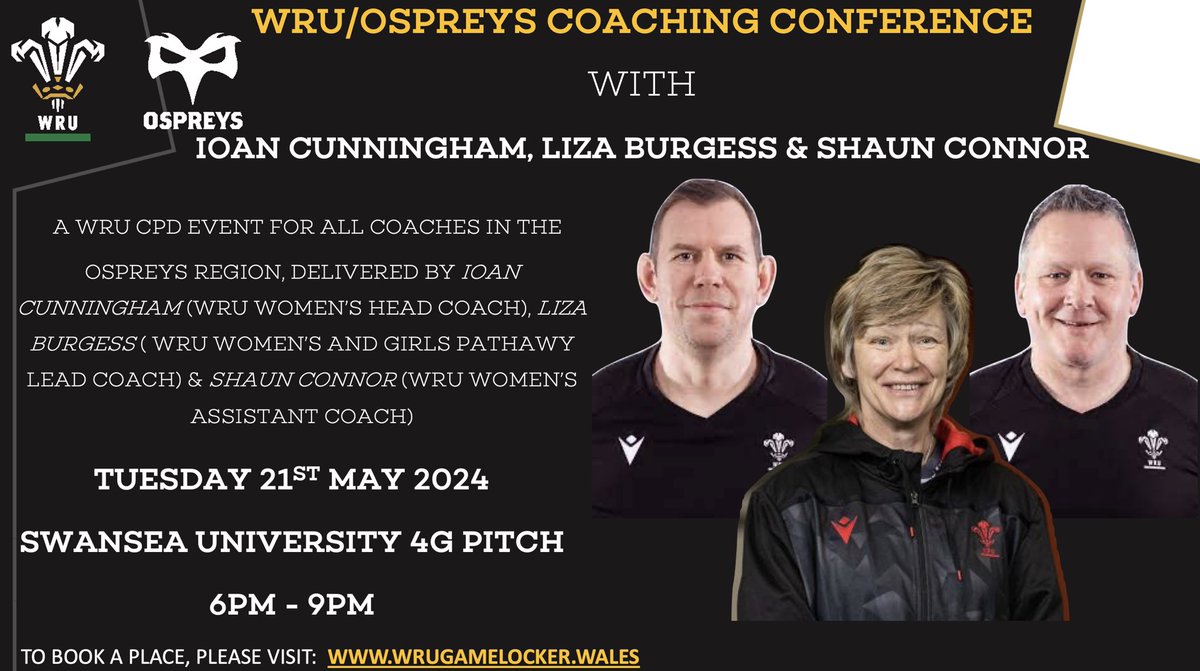 Coach &amp; Ref Course Calendar 
📆🔥 May - December 24 🔥📆

✅ Tag 
✅ CEC 
✅ FGL1 
✅ FGL2 
✅ Referee L1 
✅ Women &amp; Girls Only Courses 
✅ Ospreys Coaching Conference 

To book, please visit the WRU Gamelocker on the link below 👇 

wrugamelocker.wales/en/courses/