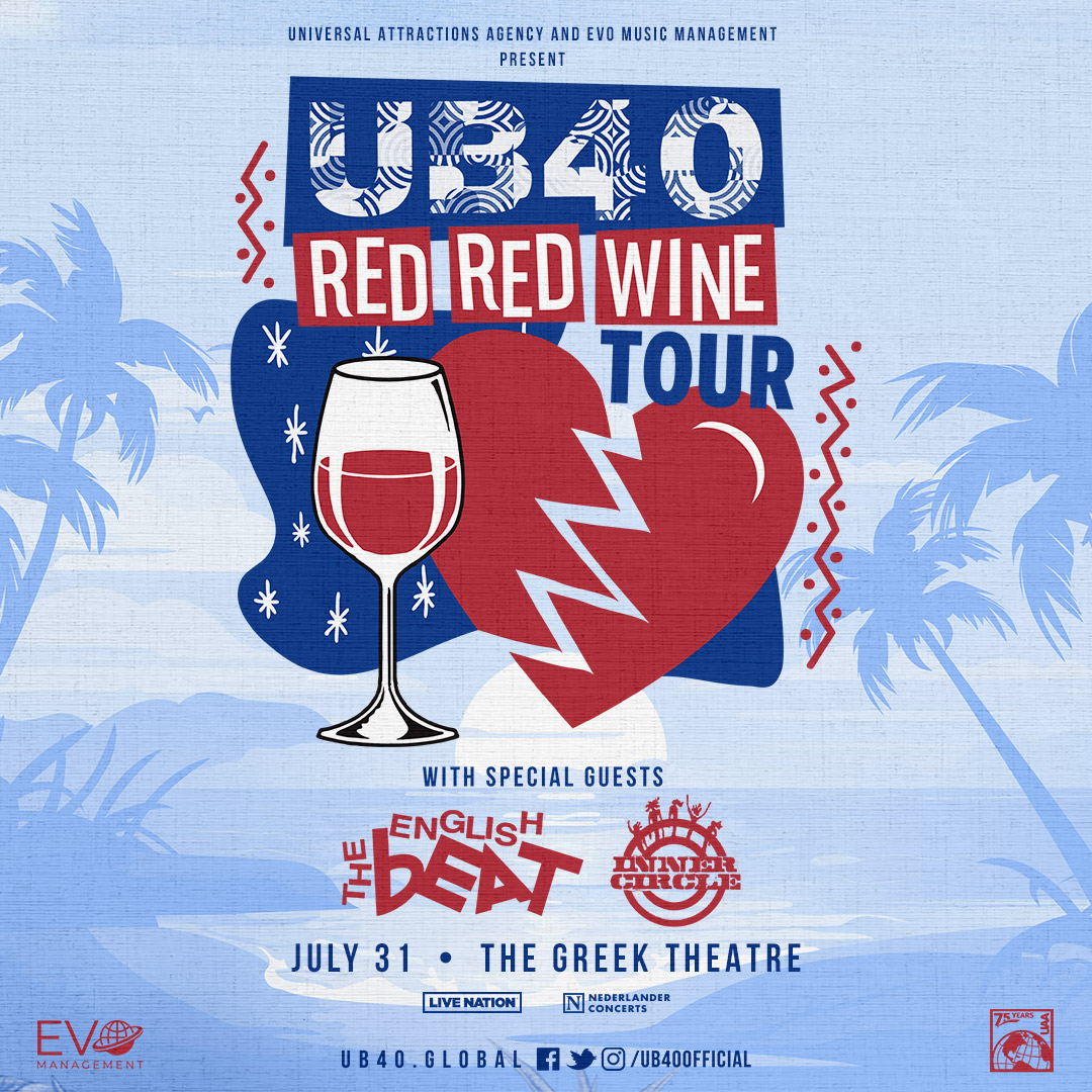🧡 Members Only: Get your red, red wine ready when UB40’s The Red Red Wine Tour stops by The Greek Theatre with special guests The English Beat & Inner Circle on July 31! Tickets on sale now at Ticketmaster.com #giveaway #thesocalsound #livemusic #concerts #ub40