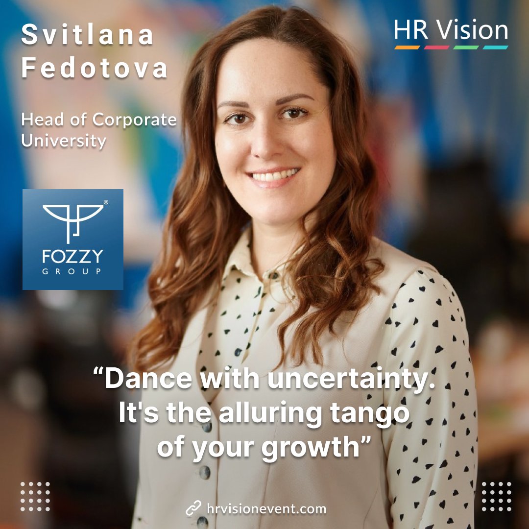 Motivating quote from Svitlana Fedotova, Head of Corporate University at @fozzy_group  and a speaker at the @HRVisionEvent Amsterdam!

We are very excited to hear Svitlana at the HR Vision Amsterdam and welcome you to join us!
#HumanResources #HR #Recruitment #TalentAcquisition