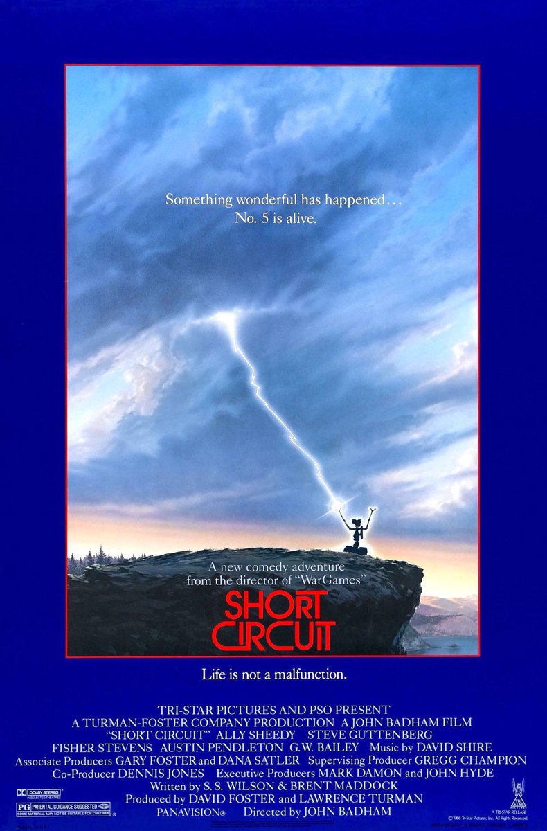 🎬MOVIE HISTORY: 38 years ago today, May 9, 1986, the movie 'Short Circuit' opened in theaters!

#TimBlaney #AllySheedy #SteveGuttenberg #FisherStevens #AustinPendleton #GWBailey #BrianMcNamara #MarvinJMcIntyre #JohnGarber #PennySanton #VernonWeddle #BarbaraTarbuck #JohnBadham