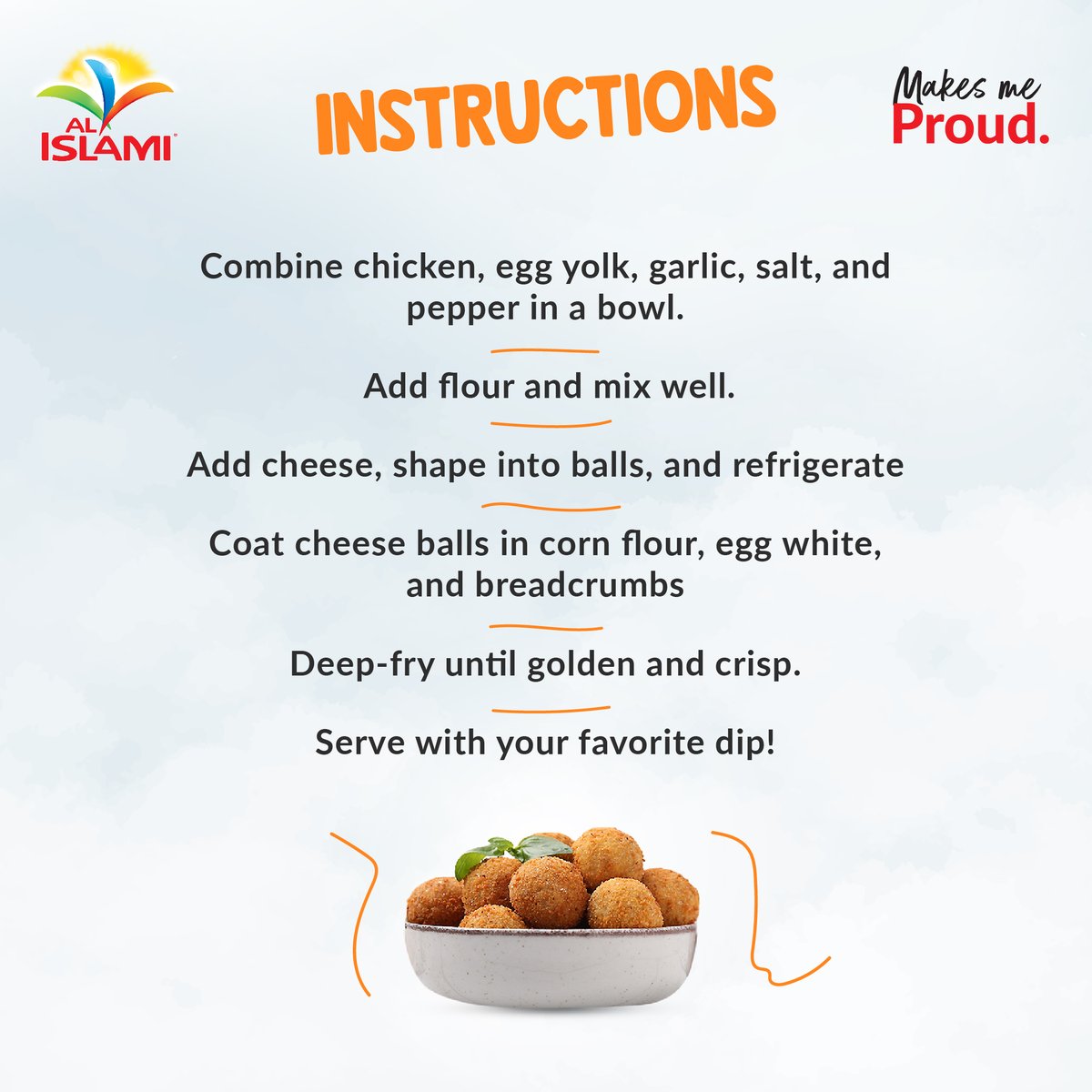 In the mood for some cheesy homemade bites? Chicken cheese balls are the best cheese-loaded snacks for movie nights with the fam! Learn how to make incredible cheese balls at home by following our recipe!

#MakesMeProud #AlIslamiFoods #ChickenMince #Chicken #ChickenCheeseBalls