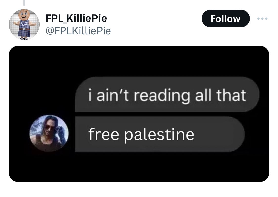 And this dear world tells you everything you need to know about the shallow minds and flighty fascists of the pro-Palestinian movement.