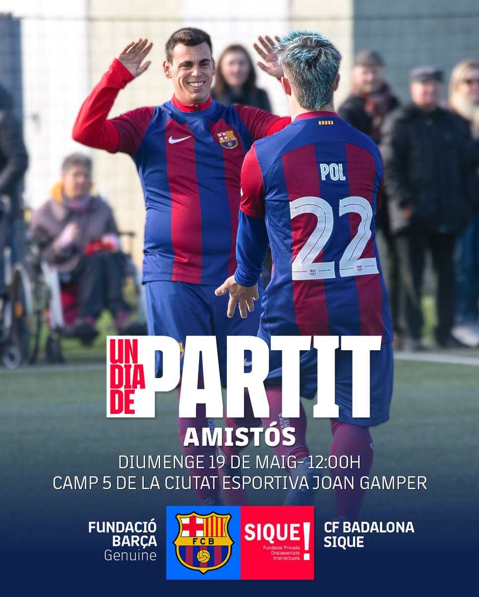 💥𝗨𝗡 𝗗𝗜𝗔 𝗗𝗘 𝗣𝗔𝗥𝗧𝗜𝗧💥 📅Diumenge 12 de maig 🏟️CAMP 5 - Ciutat Esportiva Joan Gamper 🕓12:00 hores 🆚Invencibles 🆚U.D. Viladecans