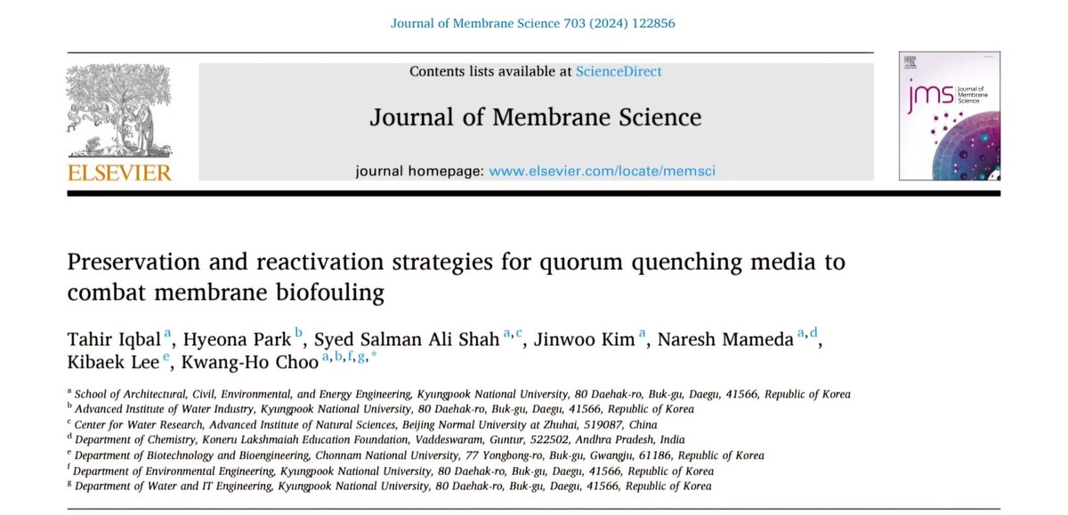 Syed Salman Ali Shah (@salmankakakhell) on Twitter photo Pleased to share our latest work published in <a href="/J_Membrane_Sci/">Journal of Membrane Science</a> on the innovations in long-term storage and reapplication of biocatalytic microbes that enhance the efficacy and sustainability of biocatalysis in membrane systems.
More details: lnkd.in/efpS9yqz Pleased to share our latest work published in <a href="/J_Membrane_Sci/">Journal of Membrane Science</a> on the innovations in long-term storage and reapplication of biocatalytic microbes that enhance the efficacy and sustainability of biocatalysis in membrane systems.
More details: lnkd.in/efpS9yqz
