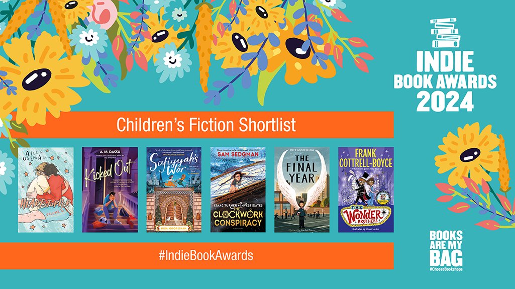 🌟 Children's Fiction Shortlist 🌟 Congratulations to @AliceOseman, @a_reflective, @HibaNoorKhan1, @samuelsedgman, @EarlyTrain & @Joetoddstanton and @frankcottrell_b & @StevenLenton booksaremybag.com/IndieBookAward… #IndieBookAwards