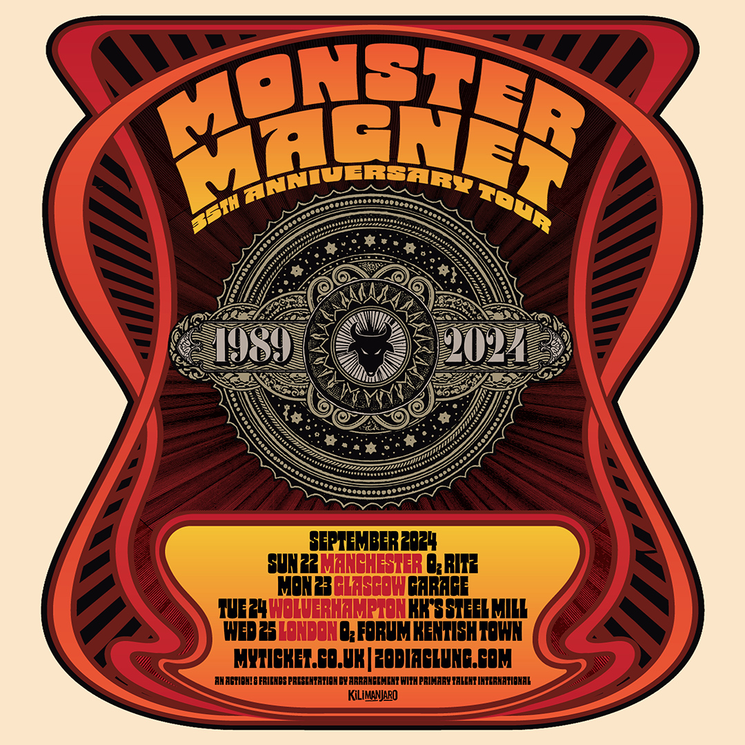 One of the most creative, diverse, and hard rocking contemporary American bands, Monster Magnet has announced their 35th Anniversary shows this September. 🎟️Tickets on sale now: myticket.co.uk/artists/monste…